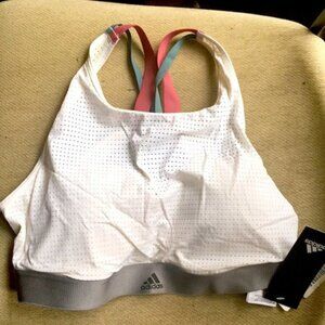 NWT New Adidas White Sports Bra - Size L